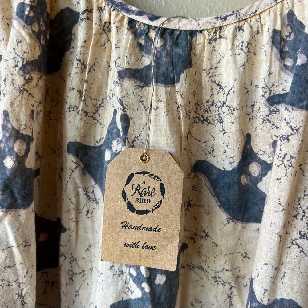 A Rare Bird Distressed Birdie Tunic Top Shirt Dress One Size Whimsy Boho Artsy - Picture 5 of 13